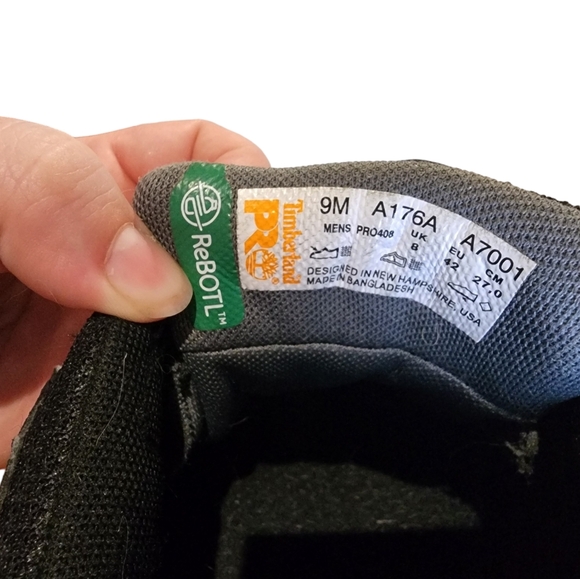 Timberland PRO steel alloy toed work boots | black & gray | Men's 9 medium - Picture 10 of 12